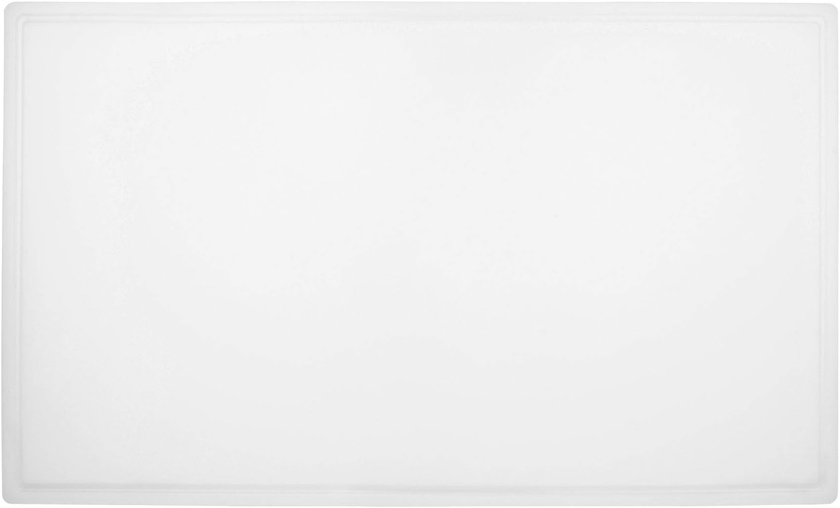 THIRTEEN CHEFSCommercial Plastic Carving Board with Groove, NSF Certified, HDPE Poly White 30 x 18 x 0.5 Inch