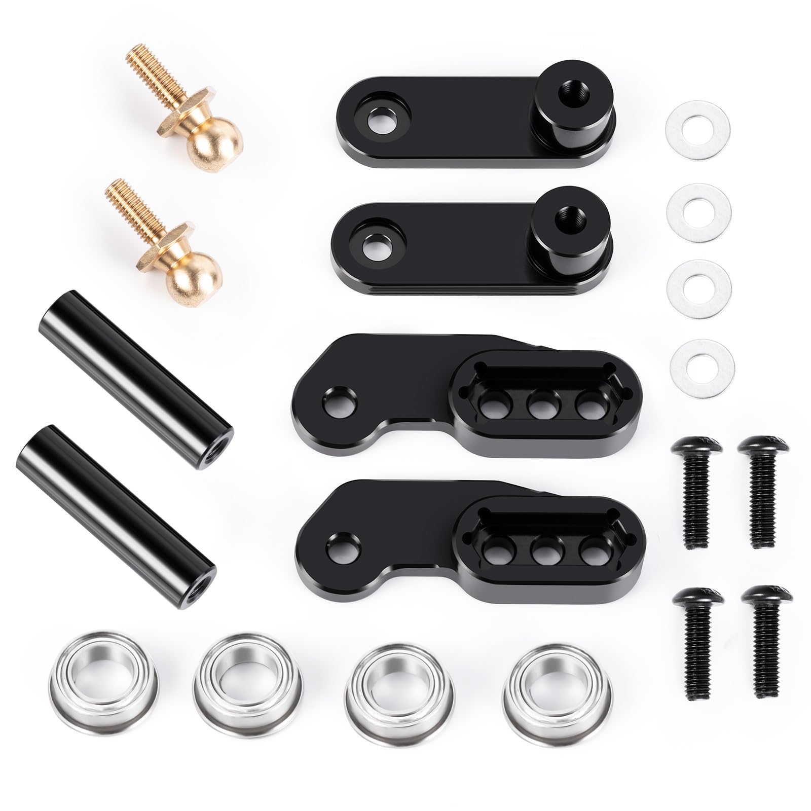 MORFUM RC Servo Mount Metal Steering Servo Mount Bracket Aluminium Alloy Servo Steering Fixing Mount Compatible with 1/10 Tamiya Clod Buster 4×4×4 Monster RC Truck Car Upgrade Parts