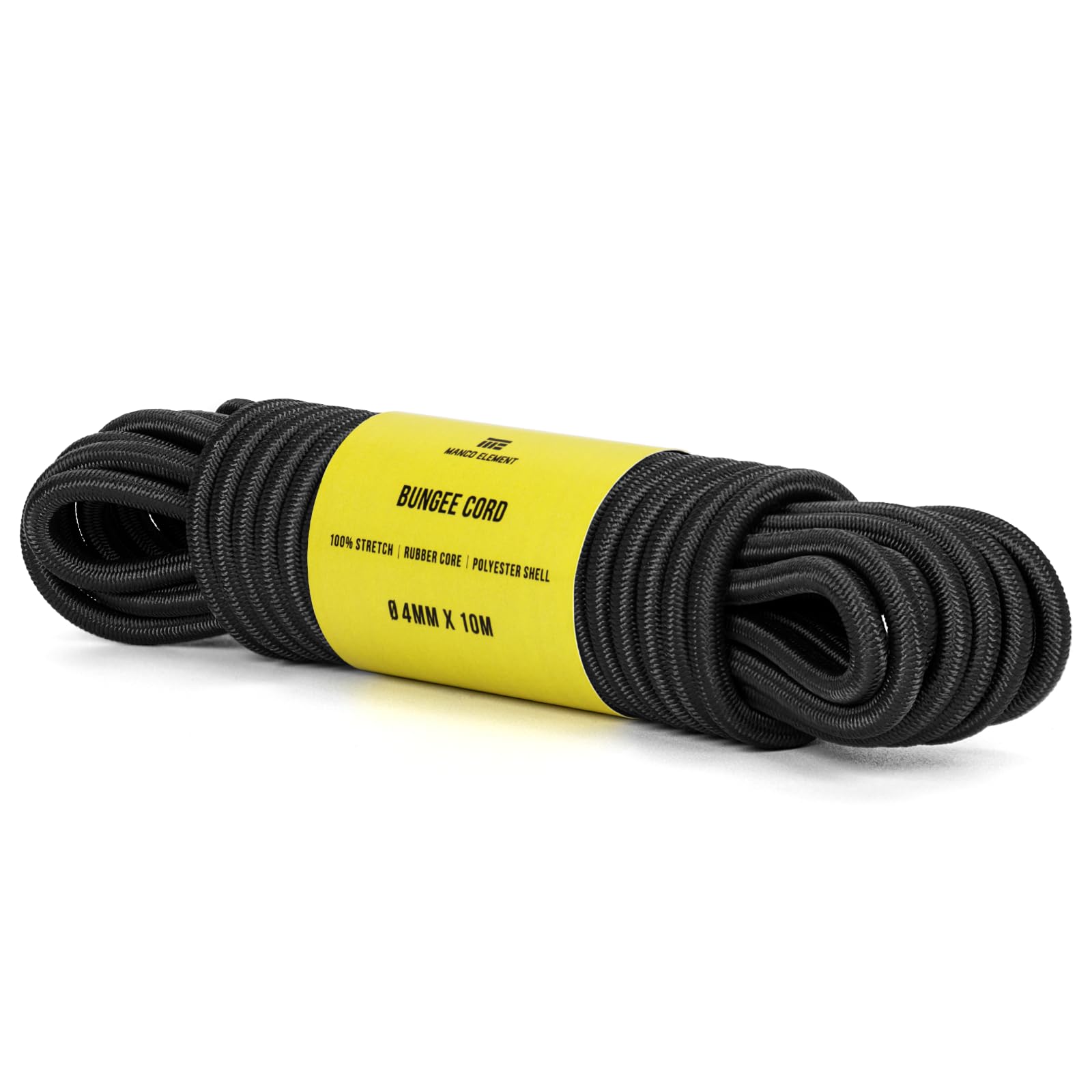 Manco Element Black Bungee Cord 4Mm X 10M Elastic Cord Shock Cord
