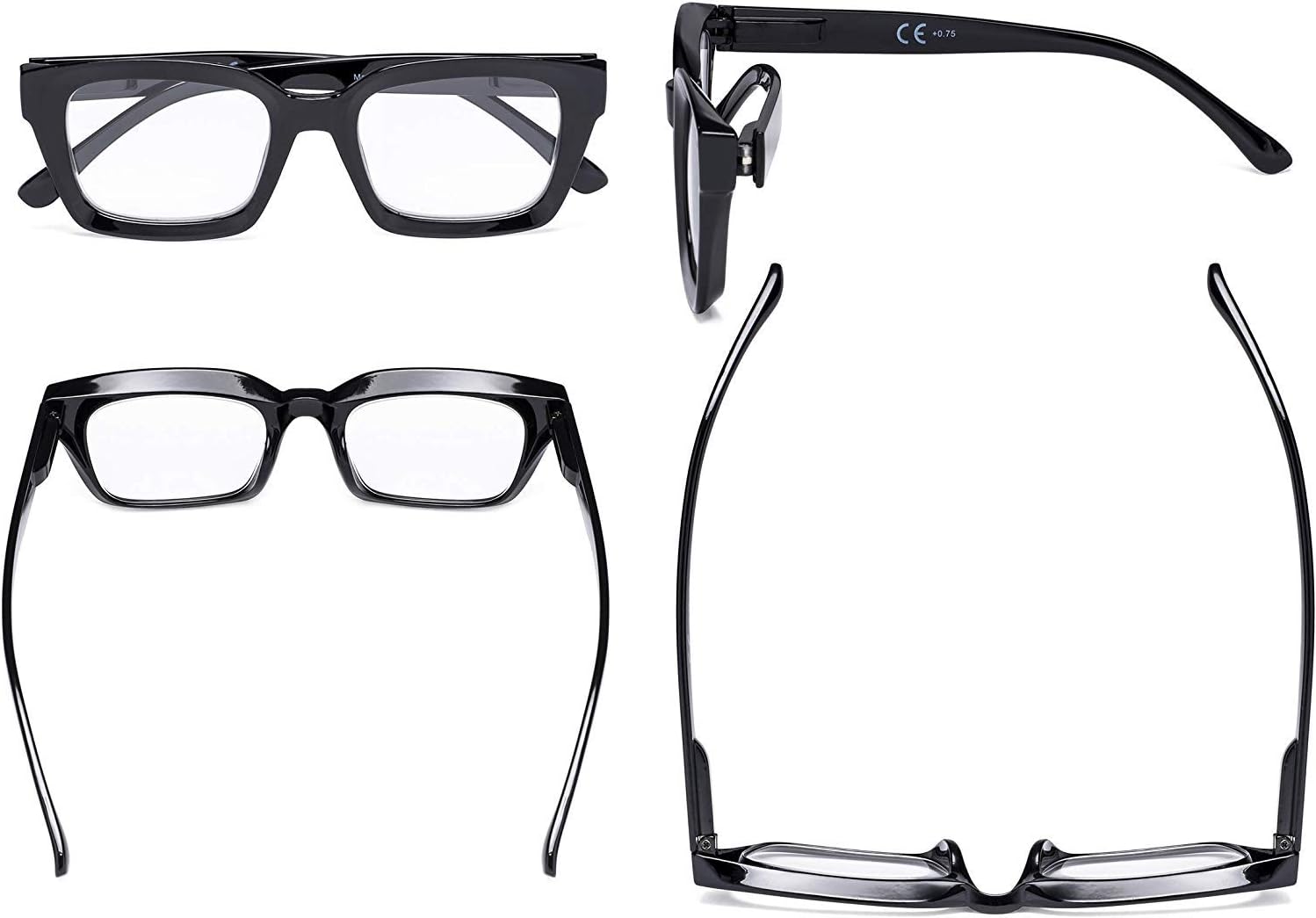 Eyekepper Ladies Reading Glasses - Oversized Square Design Readers for Women Black +0.75 - Image 3