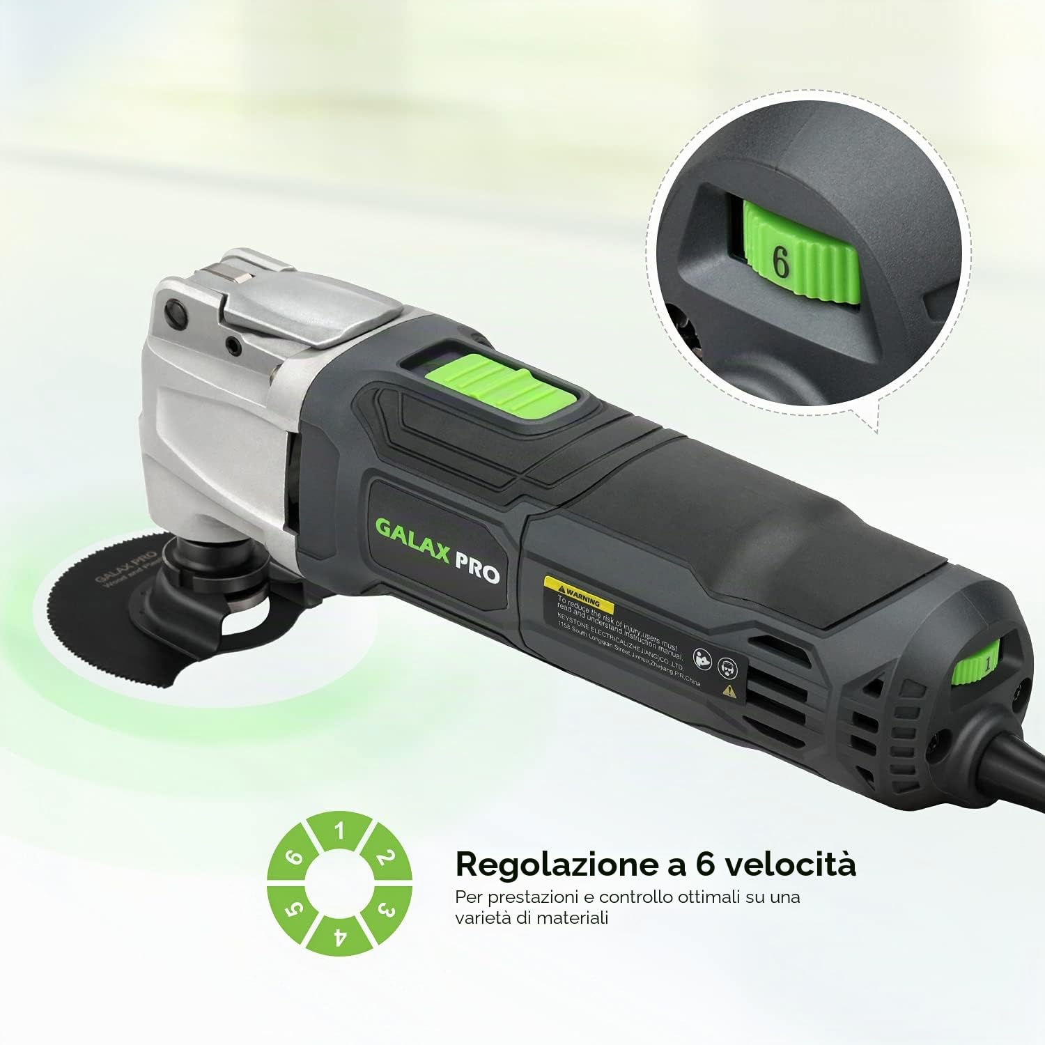 GALAX PRO Utensile Multifunzione Oscillante,6 Velocità Variabili,15000-22000RPM Strumento Oscillante Kit,260W,40 Accessori con lame multifunzione a rilascio rapido e borsa