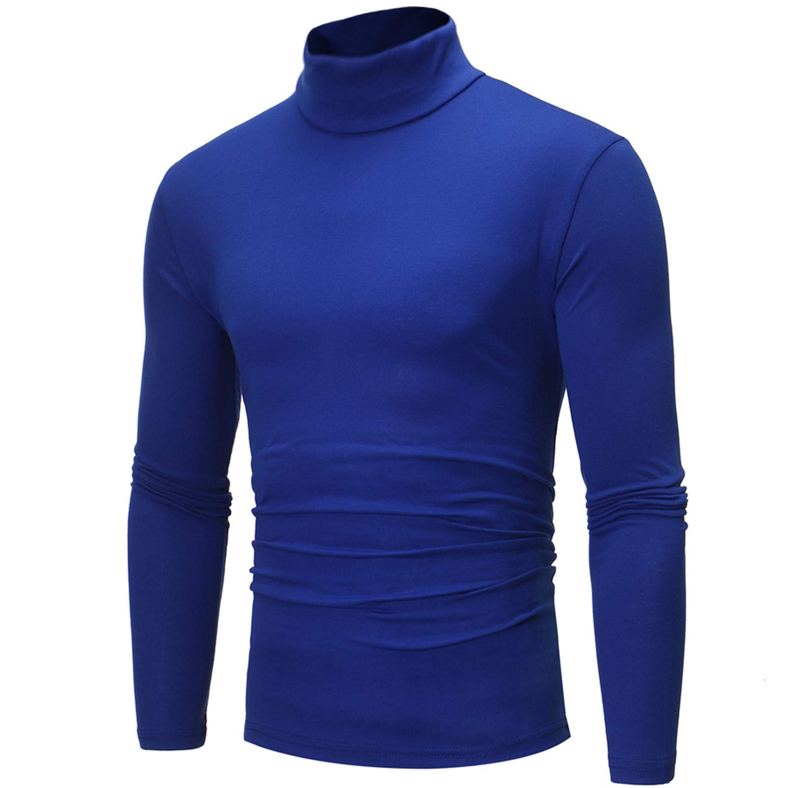 Herren Rollkragenshirt Langarm,Herren Longsleeve Rollkragenpullover Regular Fit Langarmshirts Rollkragen Pullover Baumwolle Sweatshirt