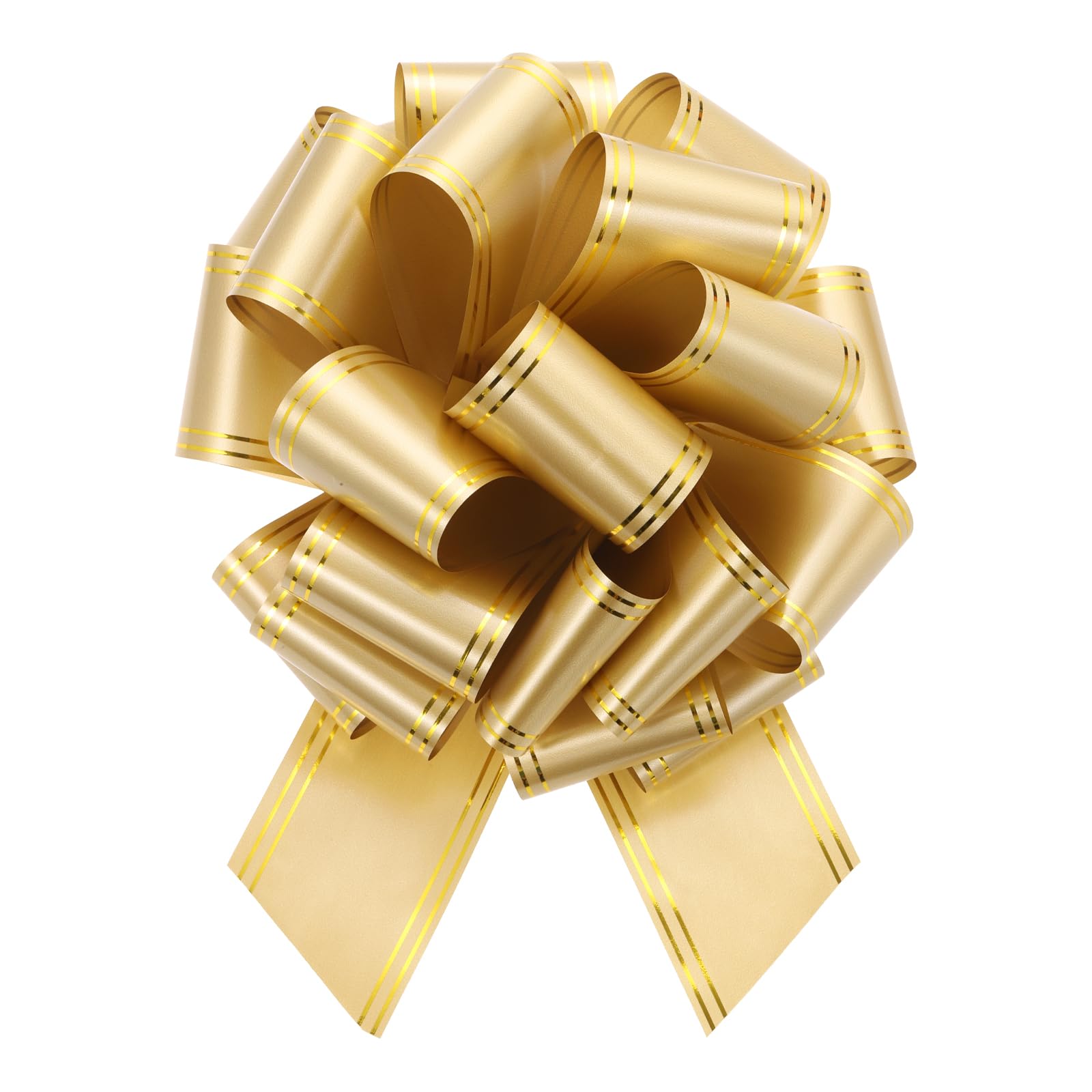 sourcing map 10 Inch Giant Large Pull Bow Big Metallic Car Bows Ribbon with Gold Edge for Wedding Presents Gift Wrapping Christmas, Gold