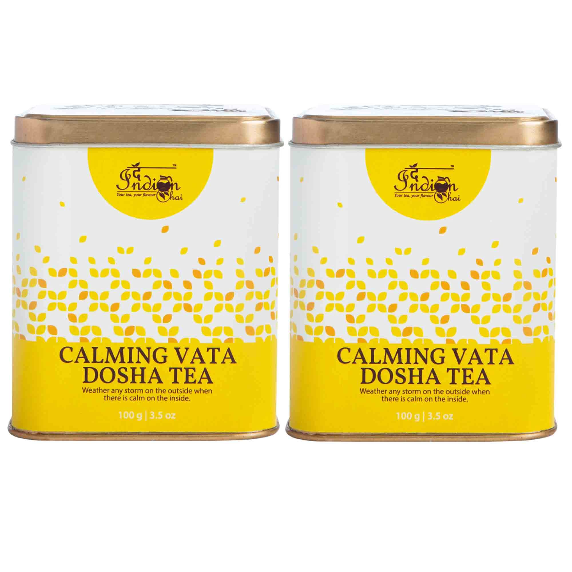 The Indian ChaiCalming Vata Dosha Tea 200g with Ginger, Mulethi, Ajwain etc for Bloating & Cramping, Helps with Digestion, Helps Reduce Stress, Ayurvedic Herbal Tea
