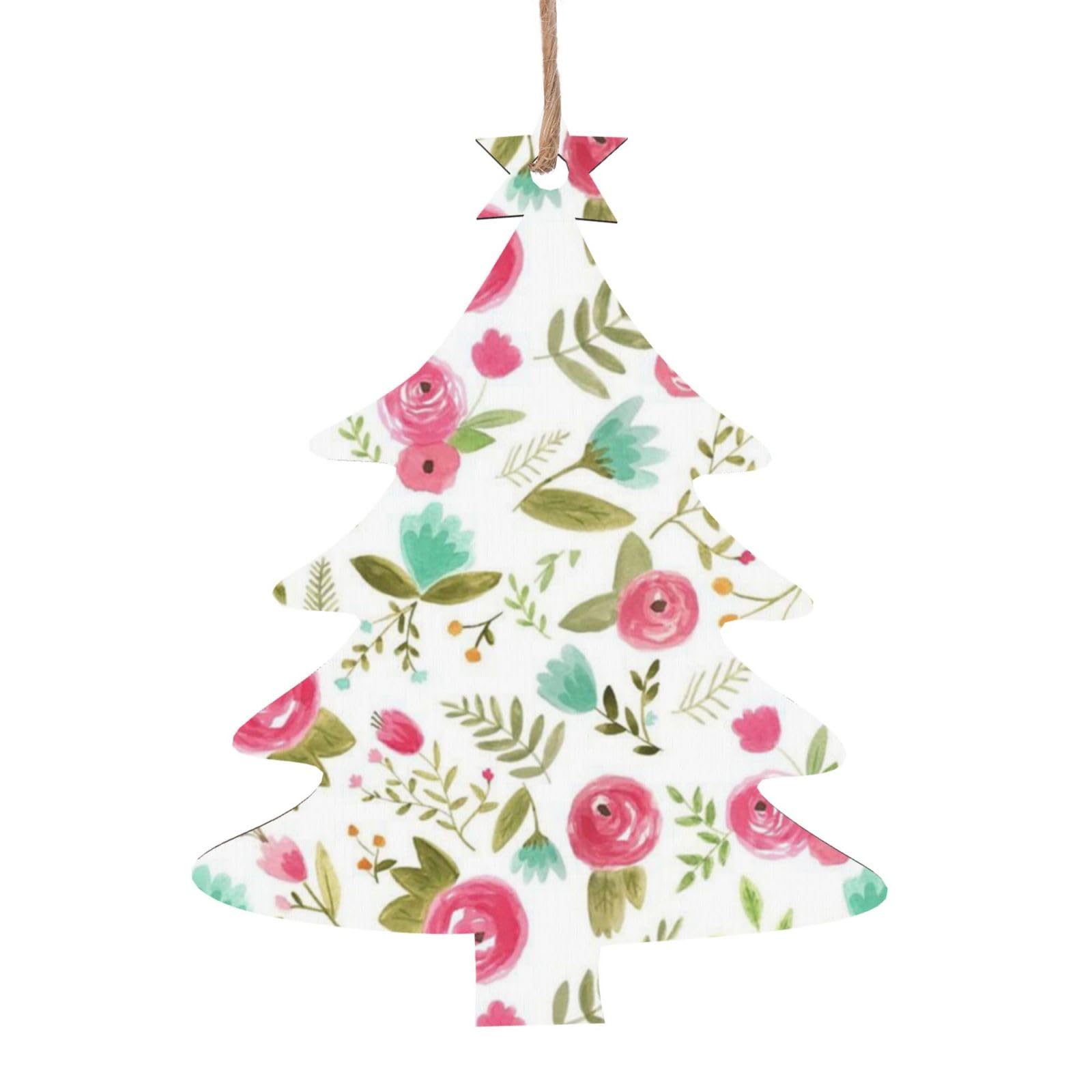 Ornamenti Natalizi In Legno Rosa – 24 Pezzi Con Spago – Babbo Natale, Pupazzo Di Neve - 4