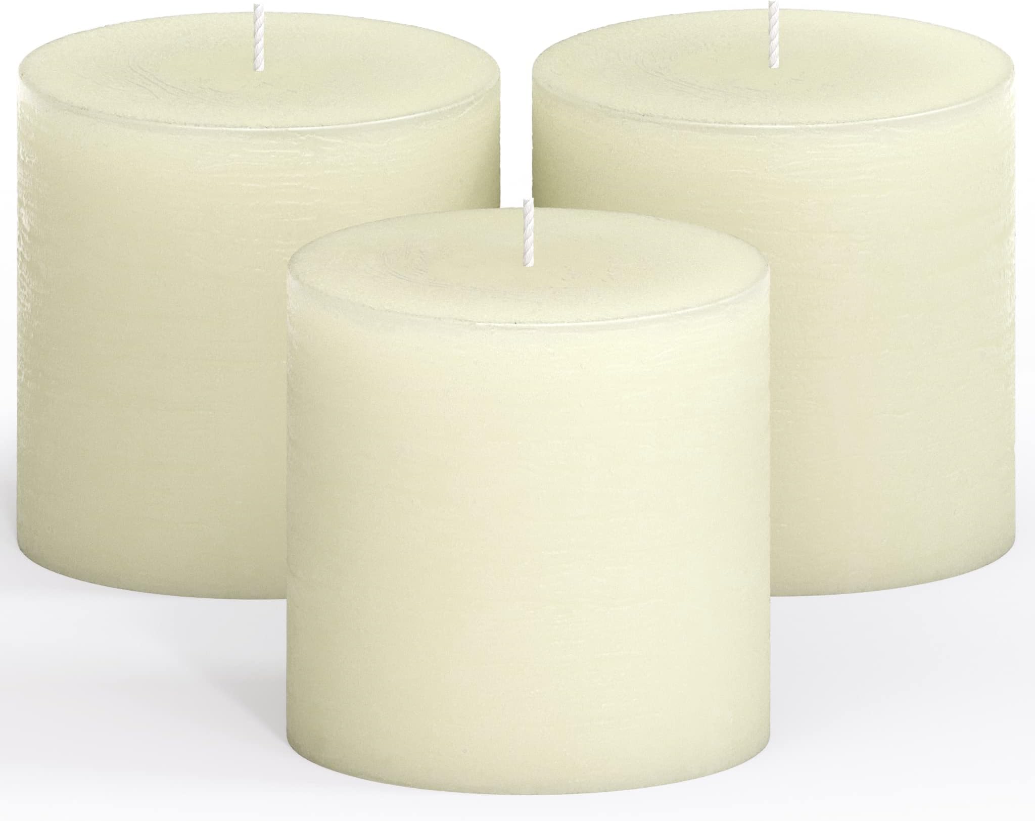 Spaas Unscented Pillar Candle - 50/80 Mm, 18-Hour Burn Time, White (Pack Of 4) - View #3