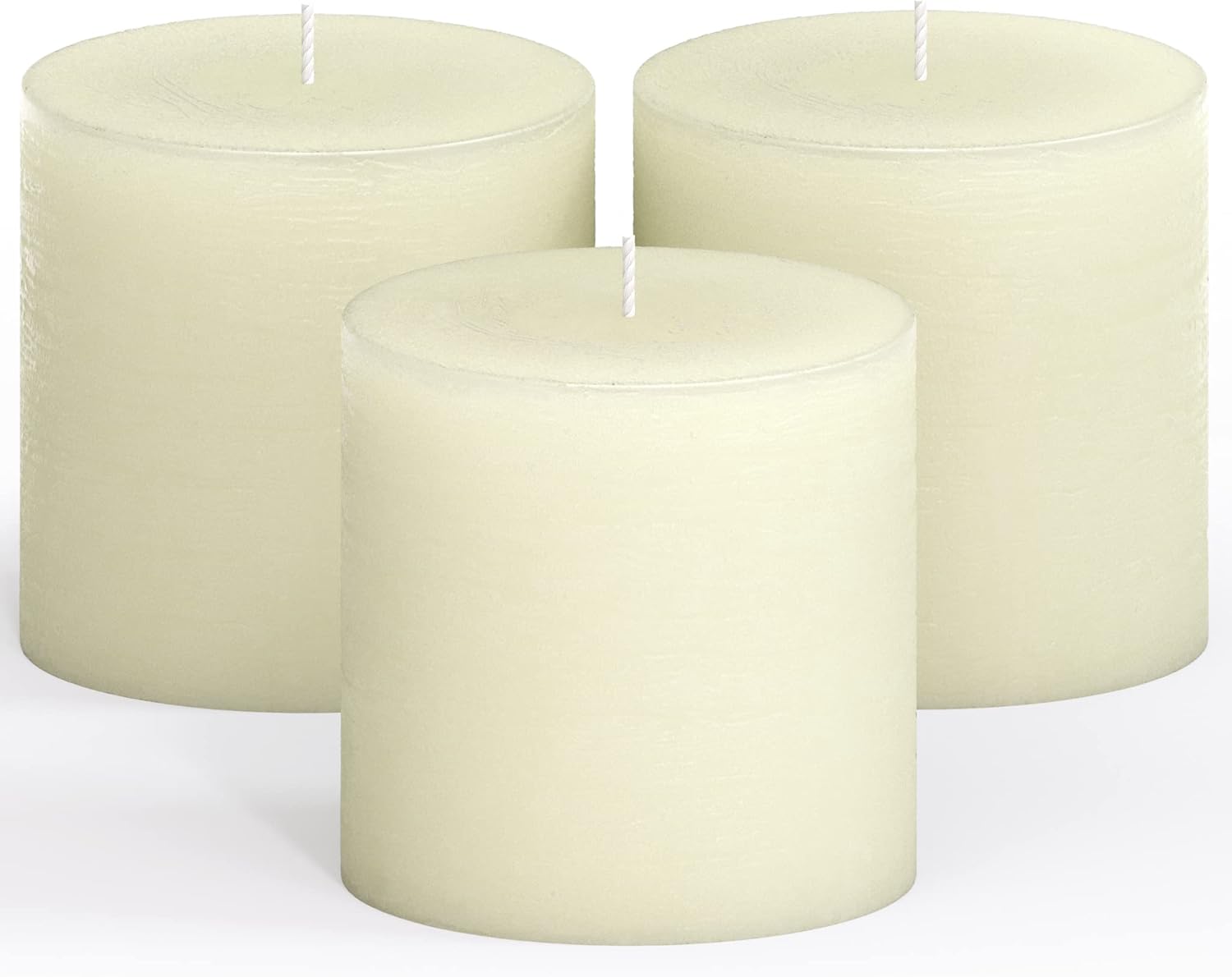 CANDWAX 3x3 Pillar Candle Set of 3 Decorative Rustic