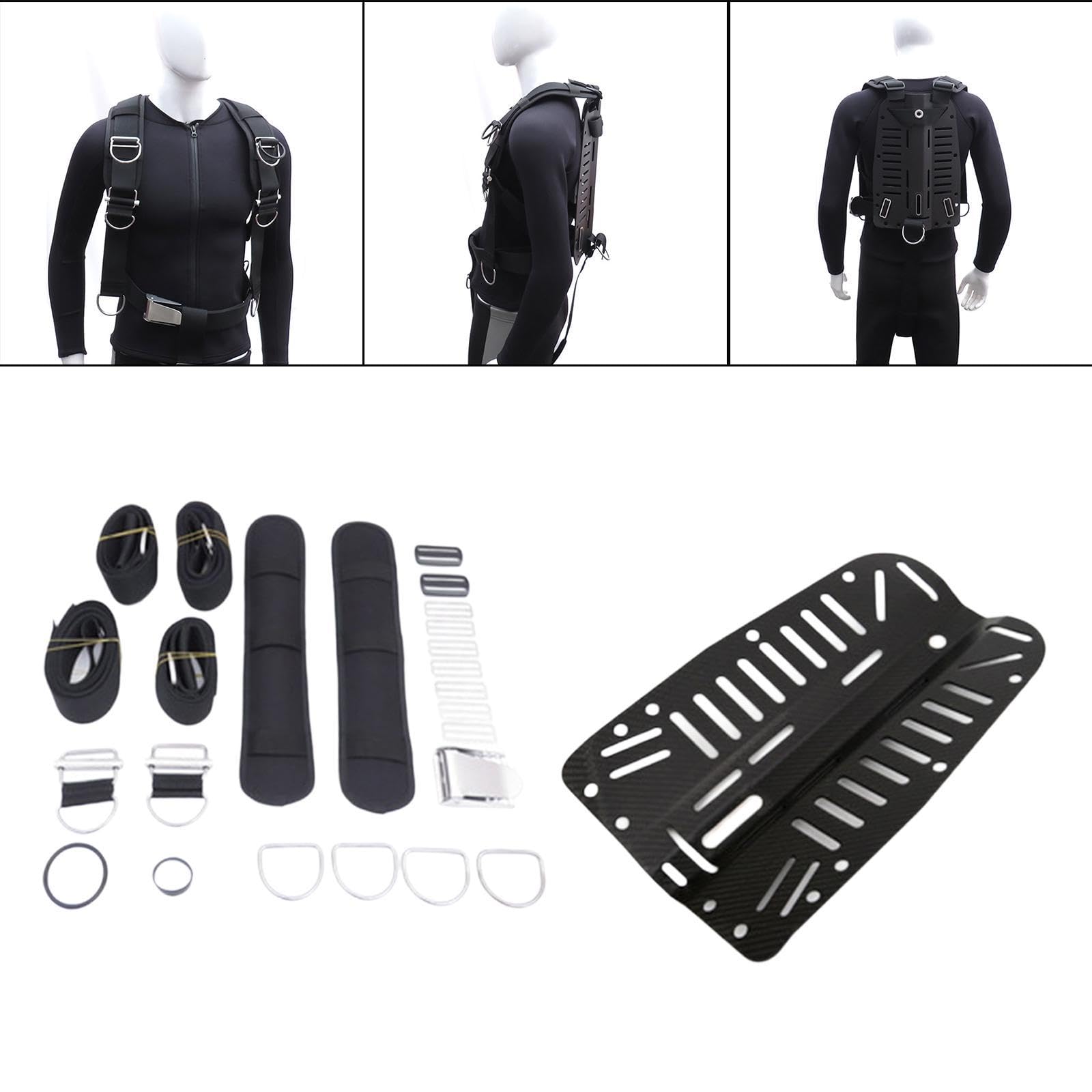 RNXRZANK Diving Backplate and Harness Hardware Comfortable Portable BCD Holder Scuba