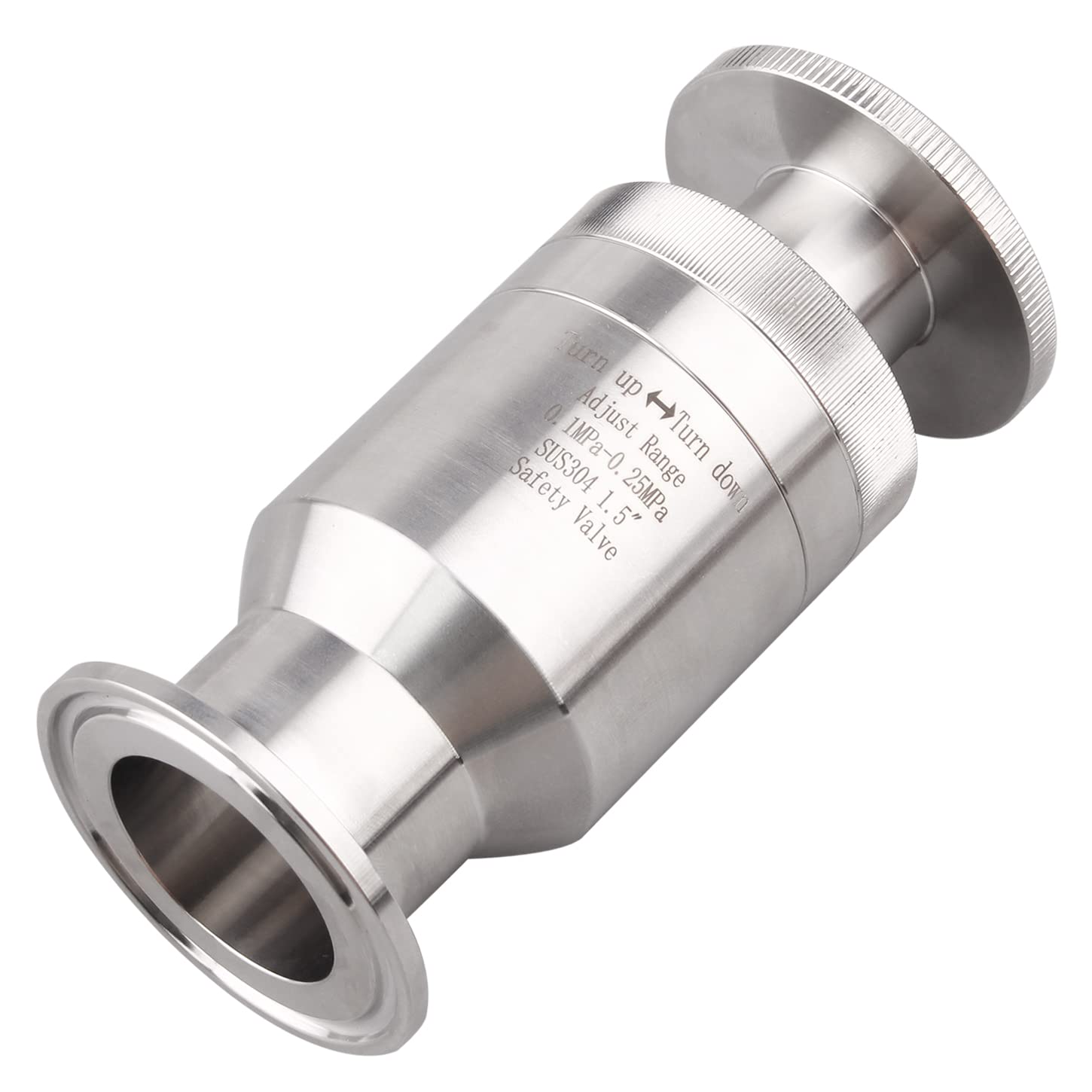 DERNORD Válvula ajustable sanitaria SS304 de Safty de la válvula de alivio del vacío de la presión 1,5" Tri-Clamp