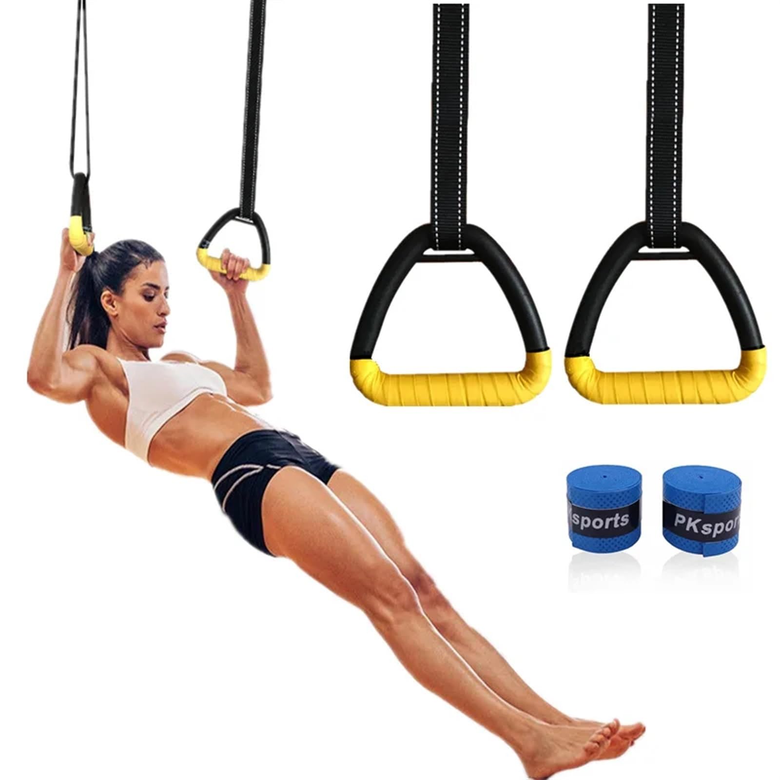 Anelli Ginnastica Anelli da Ginnastica con Cinghie Regolabili for Adulti e Bambini, Allenamento for la Forza di Tutto Il Corpo, trazioni, Esercizi di Fitness Anello da Ginnastica