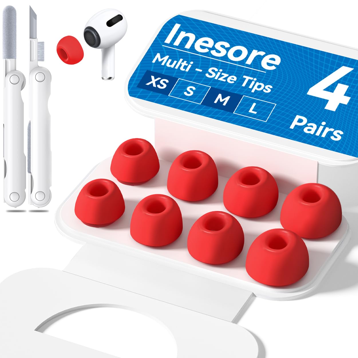 Amazon | Inesore【4組】イヤーピース AirPods Pro 2/1 対応 (XS/S/M/L