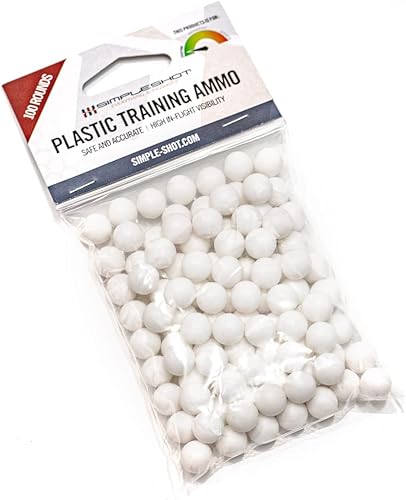 SimpleShot Munición de plástico (100 unidades) - 38 pulgadas, 0.394in para entrenamiento de plástico para interiores y exteriores