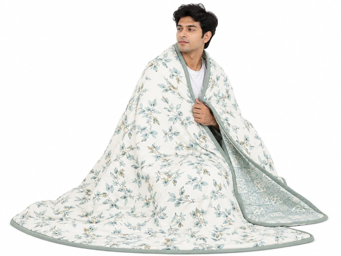 Iris ac Reversible Quilted Double dohar-image-1