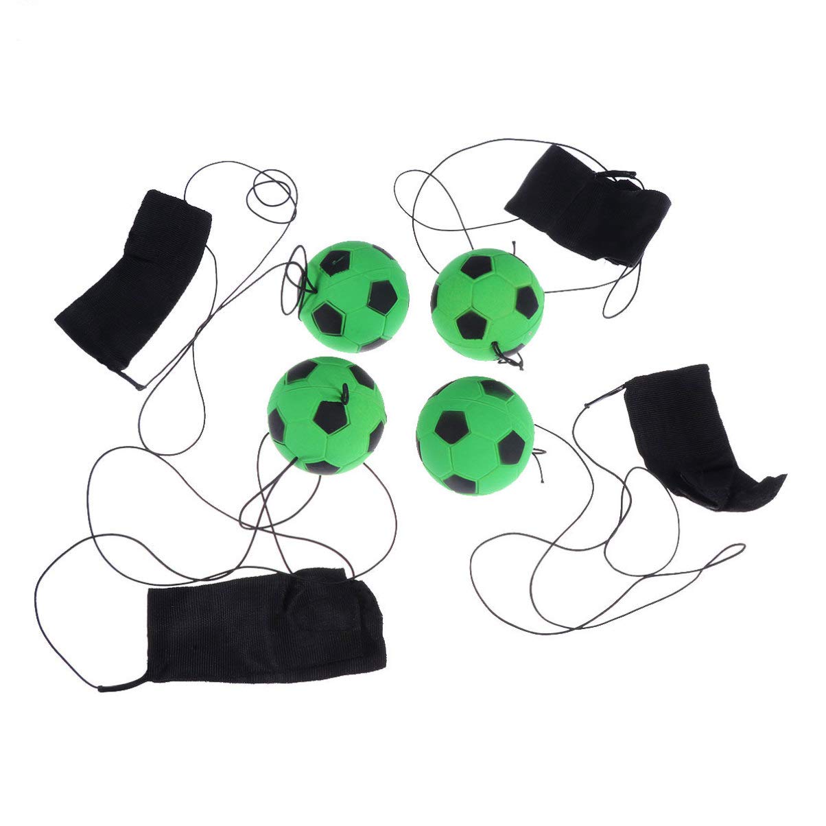 Toyvian 4pcs Bouncy Balls Leisure Cute Rubber Green Football Shape Fitness Ball Jumping Balls Hand Ball Kids Balls Toy