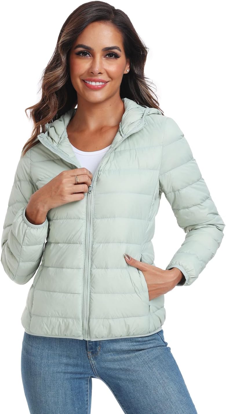 Women's Quilted Jacket Lightweight Transition Jacket Down Jacket Down Lightweight Down Look for Women Parka Functional Jacket with Hood S-XXL