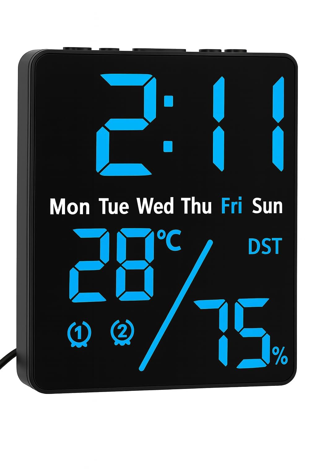 CBK Digital Alarm Clock Table Clock with LED Display, Temperature and Humidity Monitor Compact Desk Clock for Students,Home, Office, Bedroom, Living Room,Home Decor, Corporate Use (12Cm * 9 Cm)-image-28