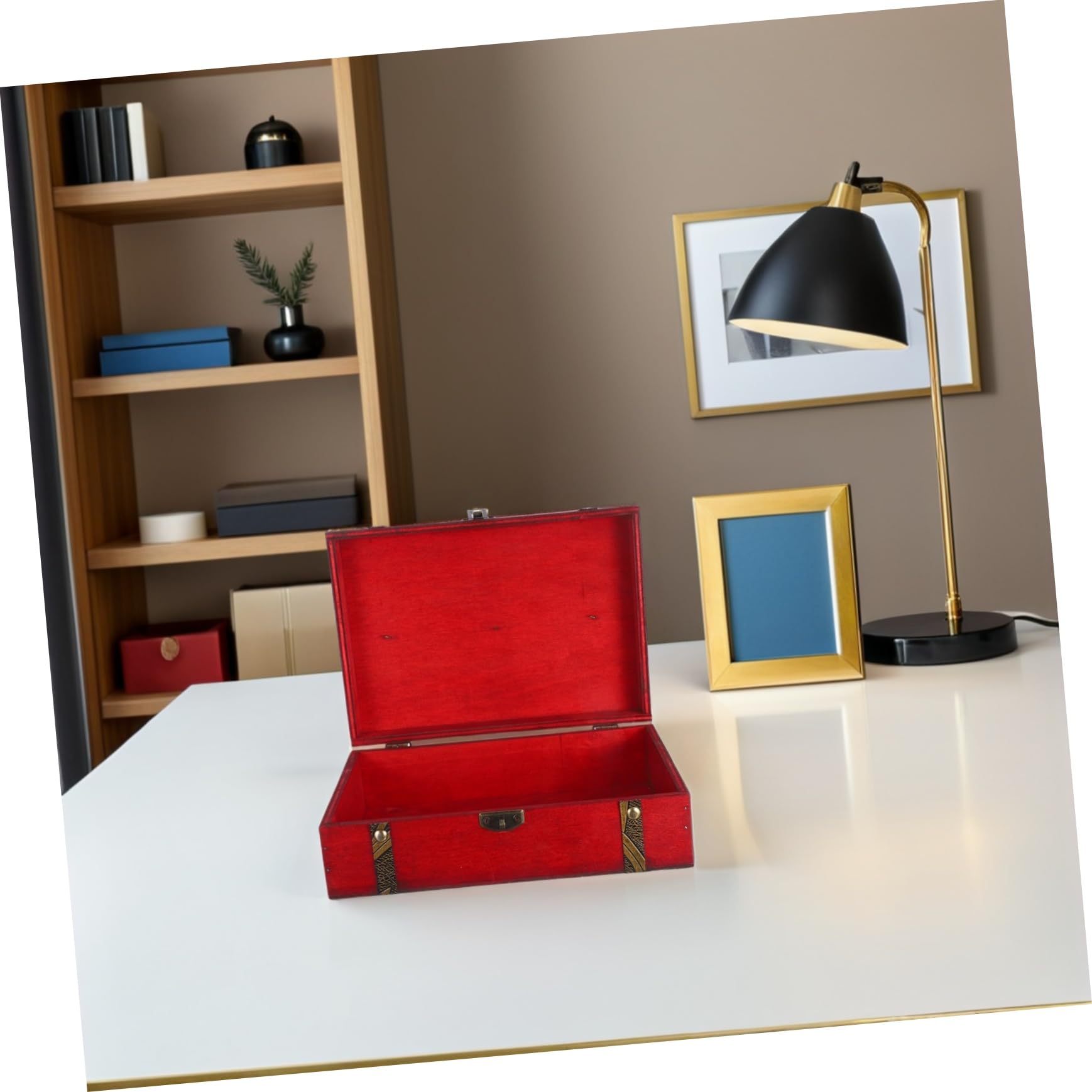Cabilock Holzbox mit Deckel und Zahlenschloss Dekorative Aufbewahrungsbox im Vintage-stil Schmuckkästchen und Organizer für Schmuckstücke Dokumente und Kleine Utensilien Robuste Erinnerungs