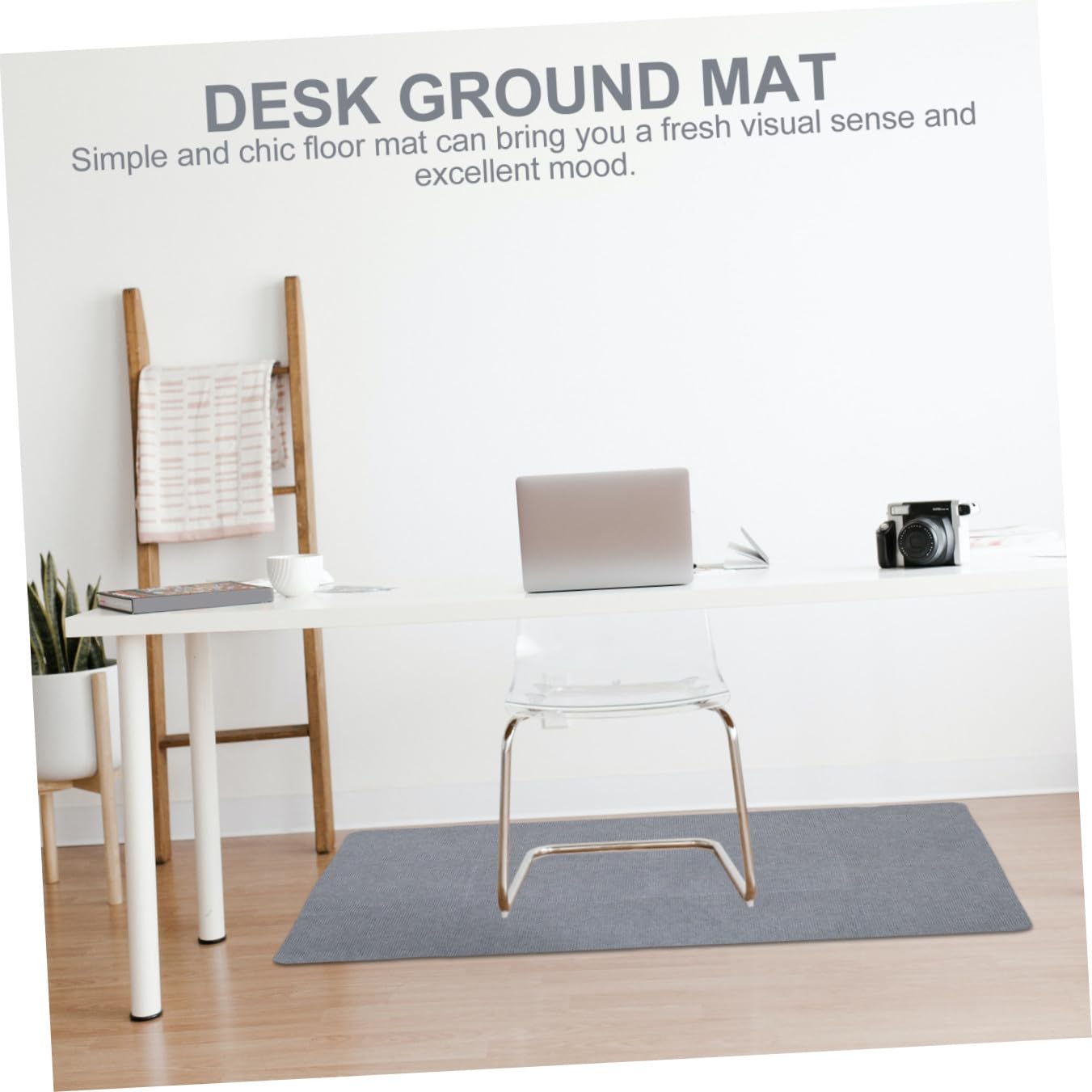 PACKOVE rutschfeste Bürostuhlmatte 90x120cm aus Polyester Selbstklebende Bodenschutzmatte für Hartböden Schreibtischunterlage für Büro und Gaming