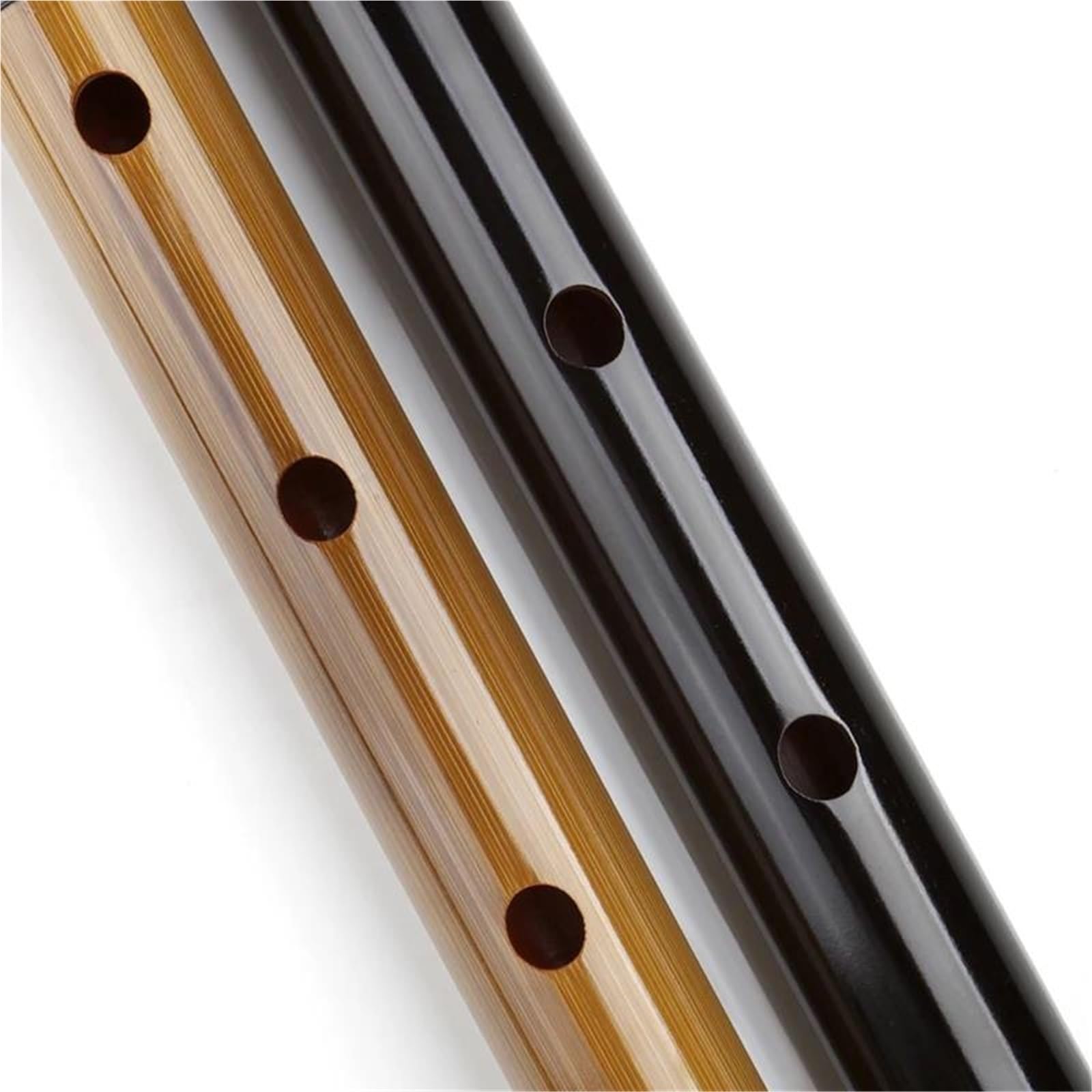 Flûte à bec en bambou Shakuhachi en ré avec housse pour débutants 5 trous Débutants Flûte Bambou(Black)