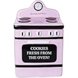 Retro Oven Freshly Baked Ceramic Cookie Jar with Air Tight Lid 8 inch Tall