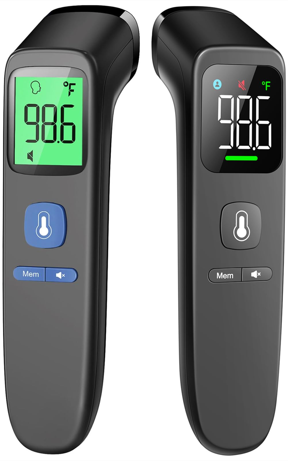 No-Touch Thermometer for Adults and Kids - LCD Black & LED Black