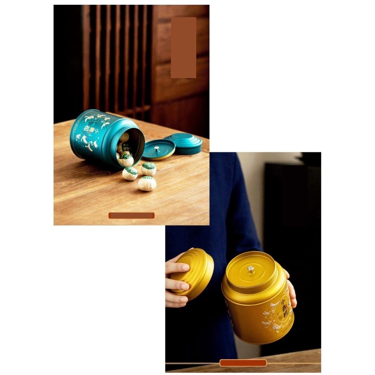 Set Da Tè Contenitori for la conservazione del tè alla rinfusa, lattine for caramelle, lattine rotonde di grande capacità, set di scatole regalo con lattina singola, set da tè con lattina vuota Baratt