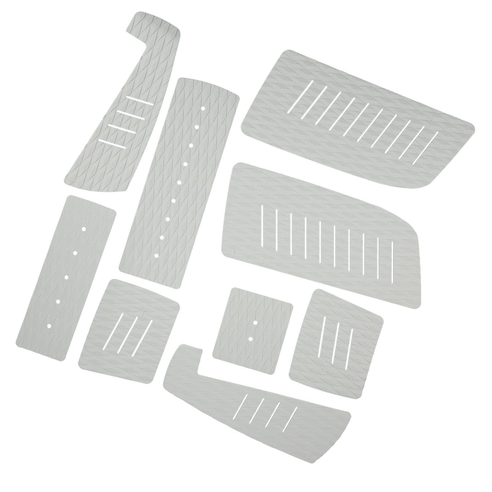 Alfombrilla antideslizante EVA Surf de alta calidad, cómoda, duradera, ligera, de tracción, para tabla de surf, longboard, paddle surf, deportes acuáticos, 9 unidades (gris)