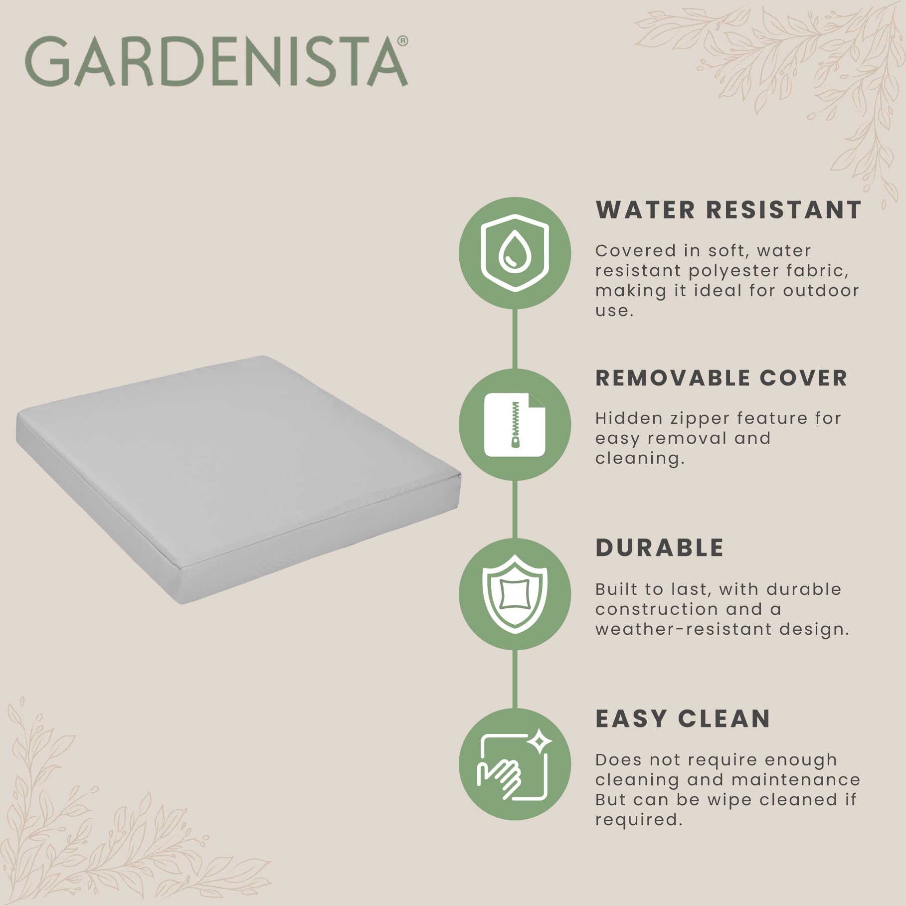 Gardenista Outdoor-Kissen – Wasserdicht, Hypoallergen, 30x51 Cm, In Limette, Für Gartenmöbel & Terrassen