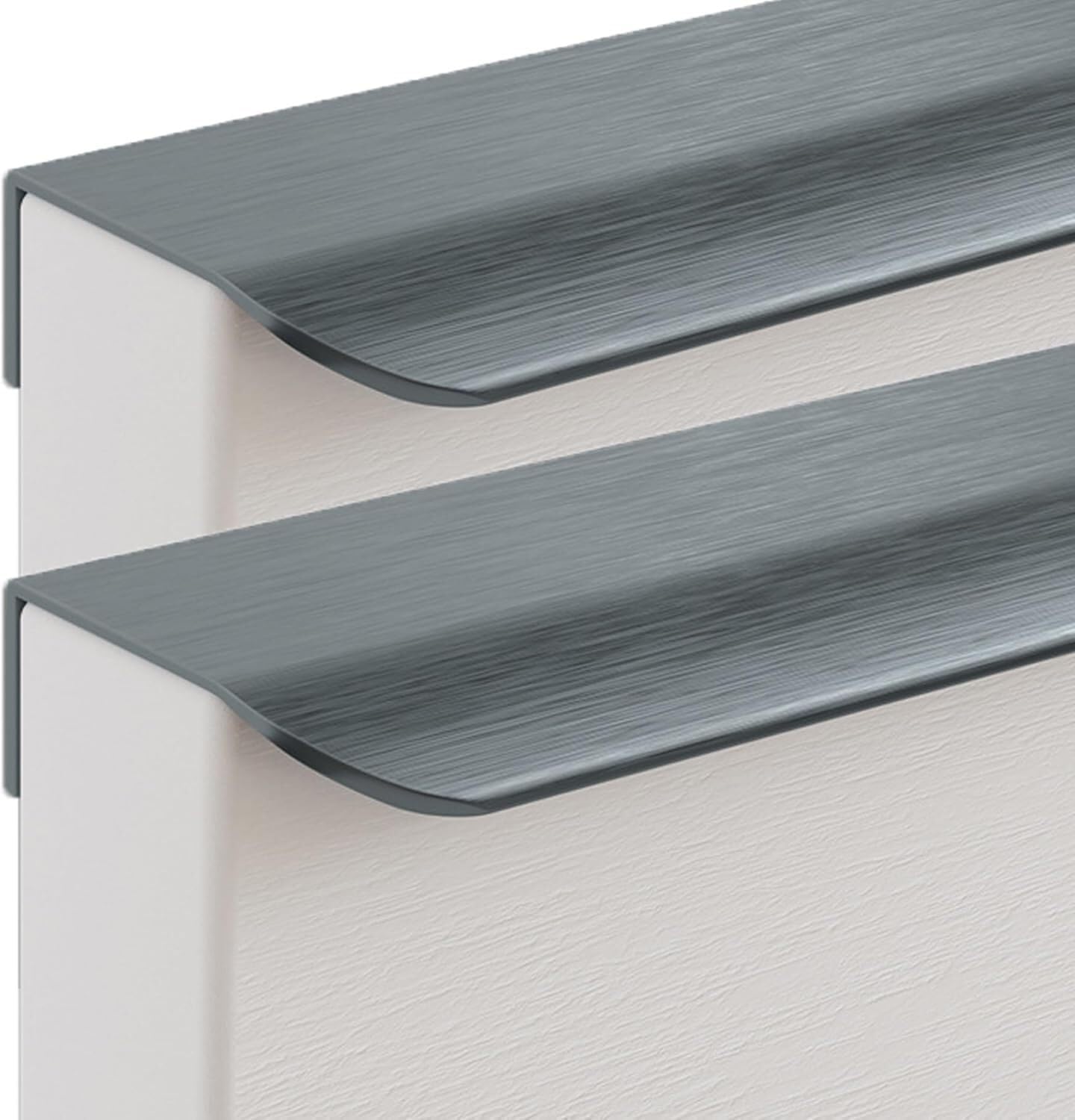 Tnbccxn Brushed Gray Cabinet Handles, Concealed Handles, 2 Pcs Finger Edge Pull Invisible Door Knob(,Length 200Mm)