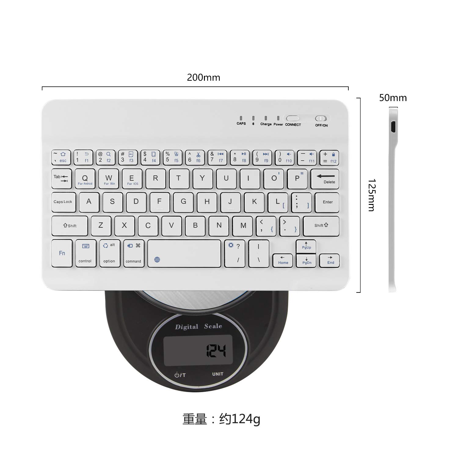 Amazon | ミニワイヤレスBluetoothキーボード 7-8インチ 英語