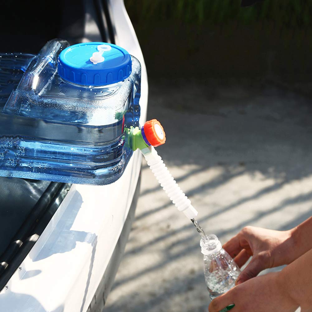 Starnearby Tanica per Acqua con Rubinetto 5L-22L, Serbatoio per Acqua Potabile, Bidone Acqua con Rubinetto, Contenitore per Acqua da Campeggio con Tubo e Spazzola per attività all'aperto