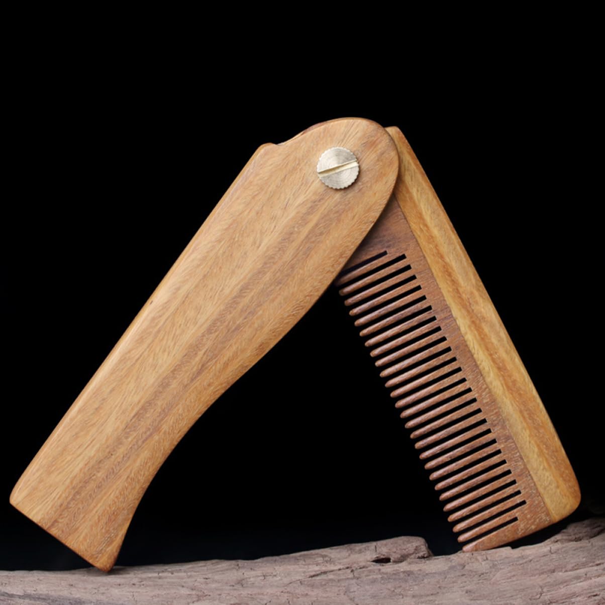 Beavorty 5 Juegos De Peines De Madera Pequeños Para Bigote Peines Plegables Para Barba Diseño Ergonómico Para Viajes Y Hogar.
