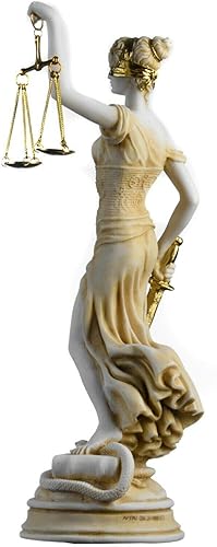 Miniatura 3 de Estatua de la diosa griega antigua Themis, figura ciega de la justicia, hecha a mano, escultura de abogado, regalo con acabado dorado, 13.8 pulgadas