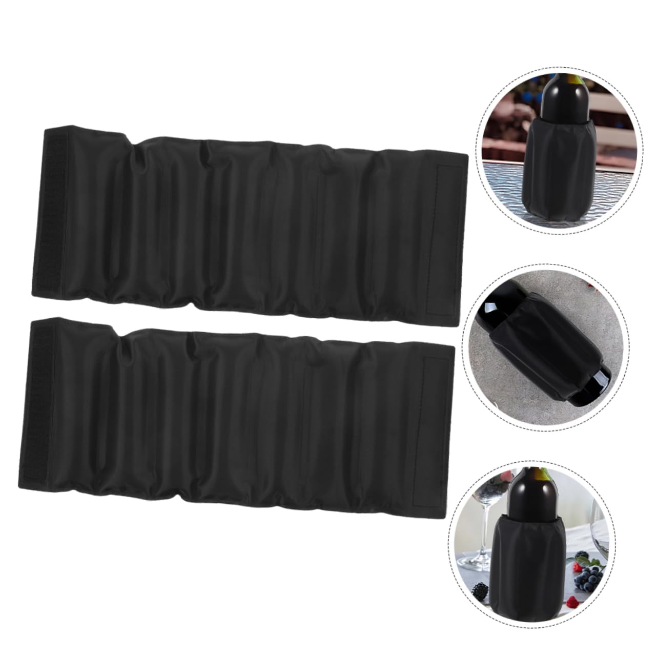 LABRIMP 2pcs Ice Bag Cooler Polyester Cloth Black