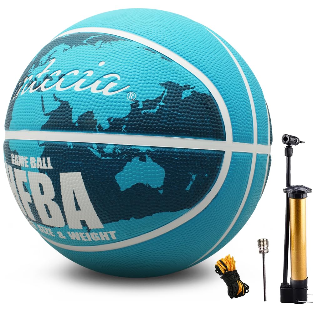 taglia 7 Pallone da Basket con pompa - pallone da strada in gomma premium per allenamenti e partite donne uomini