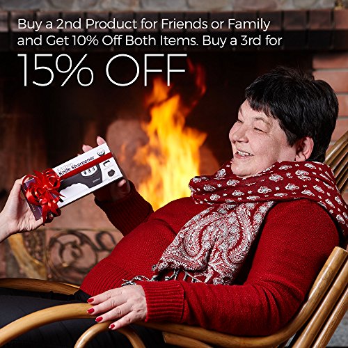 2-in-1 Kitchen Knife Accessories: 3-Stage Knife Sharpener Helps Repair, Restore and Polish Blades and Cut-Resistant Glove