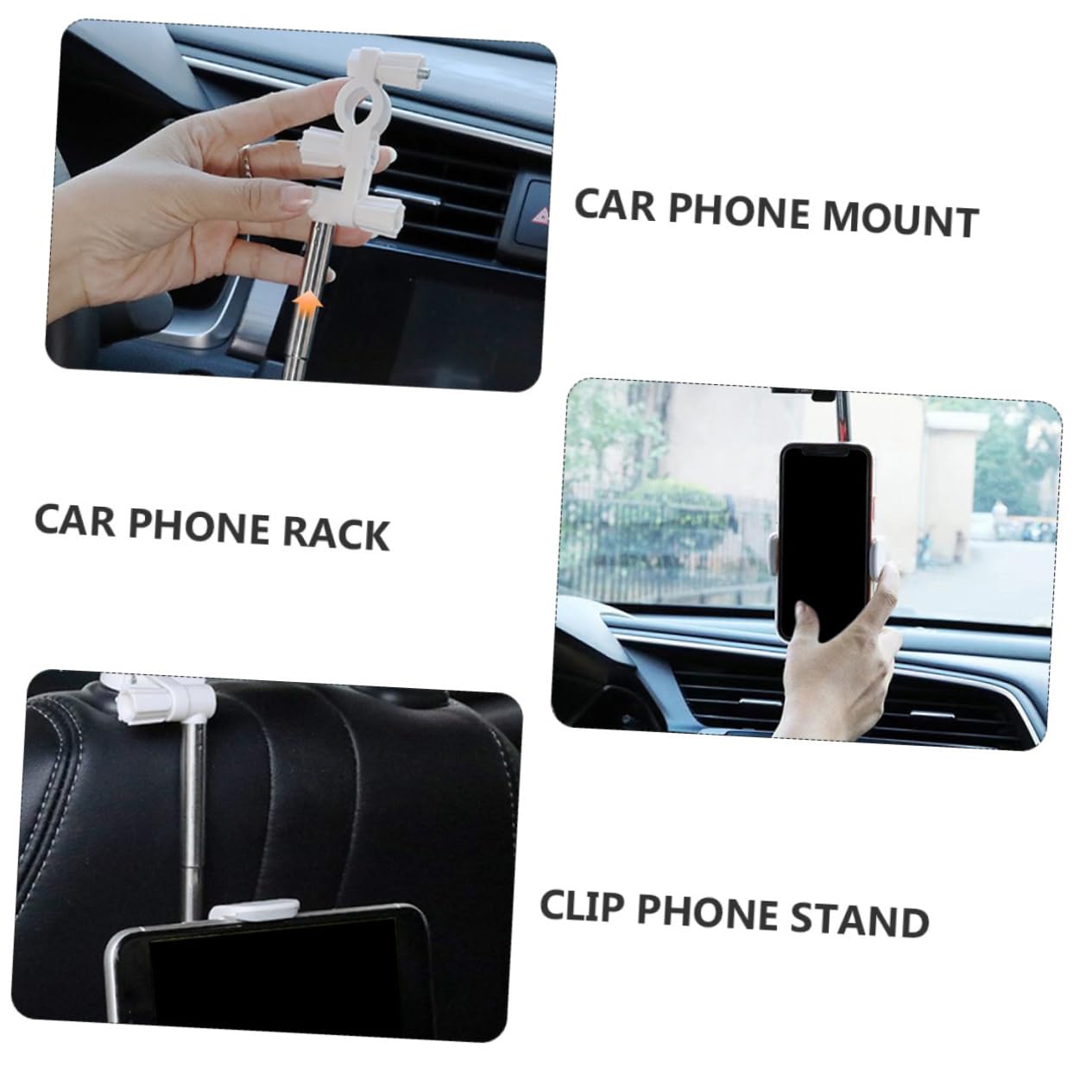 DOITOOL 3 Soportes De Teléfono con Clip para Espejo Retrovisor De Coche Soporte para Teléfono Soporte De Navegación Material Abs Conducción Segura.