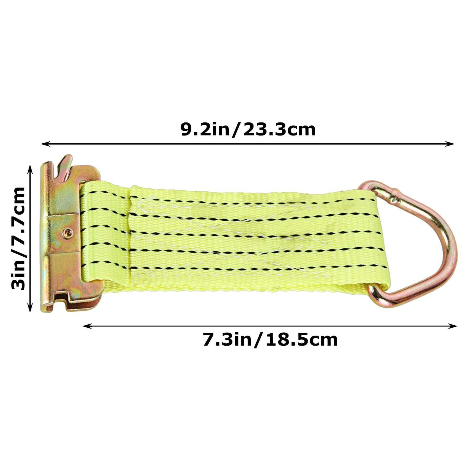 Confezione da 12 cinghie di fissaggio con anello a D, accessori per rimorchi chiusi, camion, magazzini, pickup, furgoni (5,1 x 15,2 cm) gialli