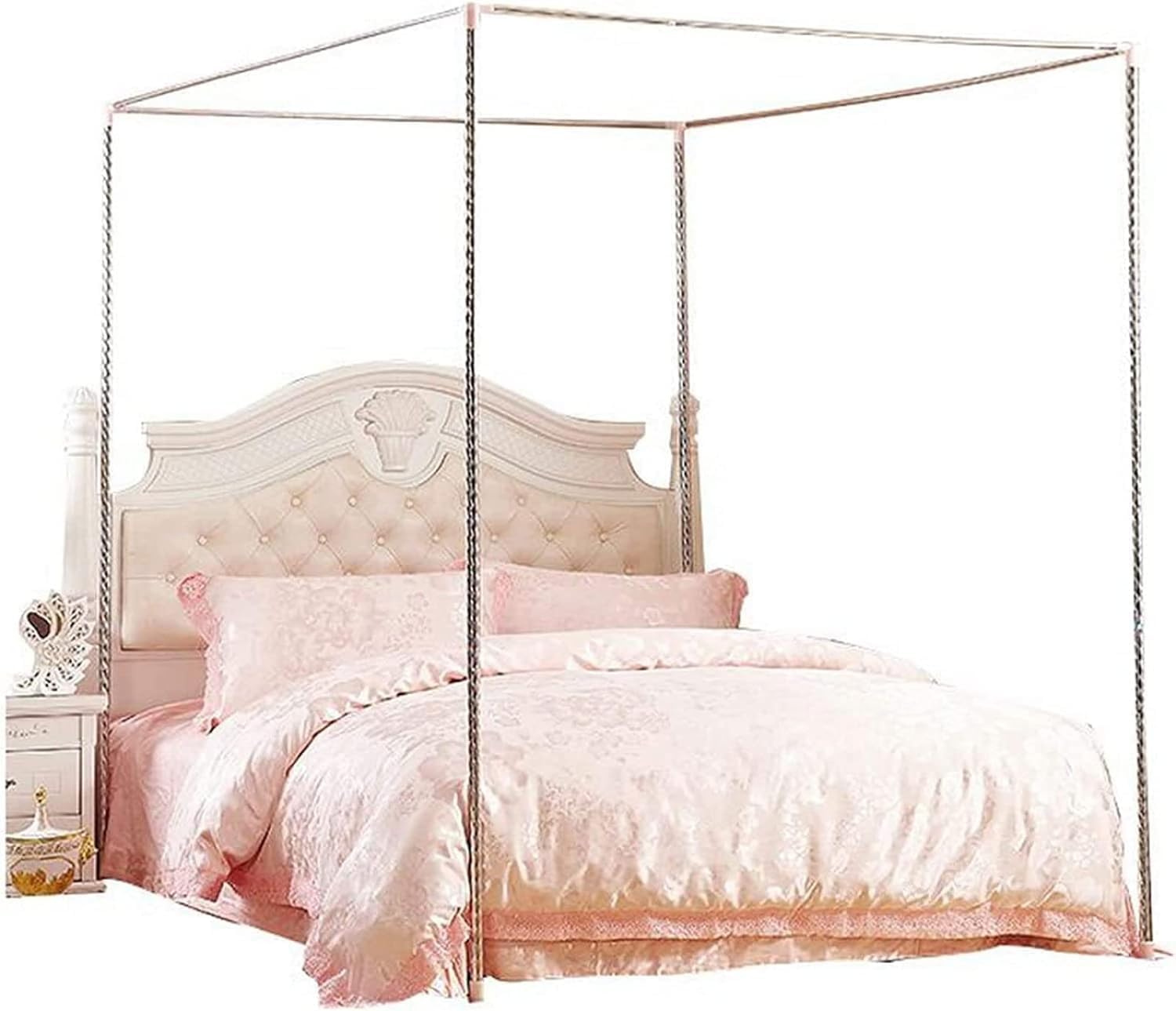 Betthimmel-Rahmenhalter – Viereck-Moskitonetz-Halterung für Betten, stabiler Baldachin-Rahmen für Schlafzimmer-Dekor (Größe: 200 x 220 cm)