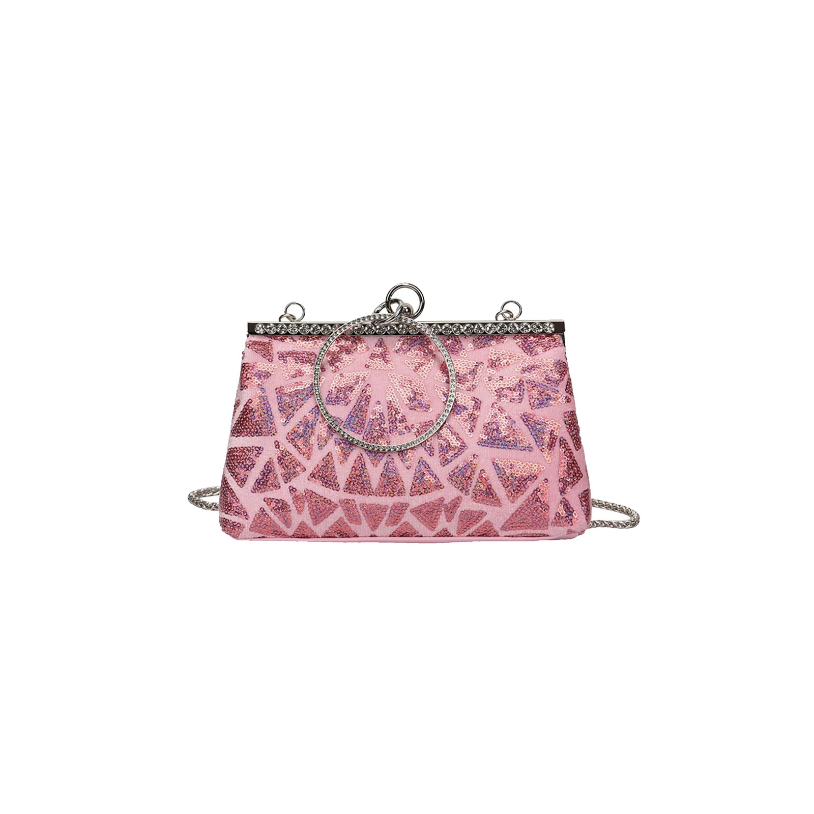 CORIOS Bolsa de Noche de Lentejuelas para Mujer Diamantes de Imitación Clutch Elegante Bolso de Fiesta Bolso de Boda Bolsa de Cadena Pequeña Lujoso Bolso de Hombro Bolso de Mano Rosa