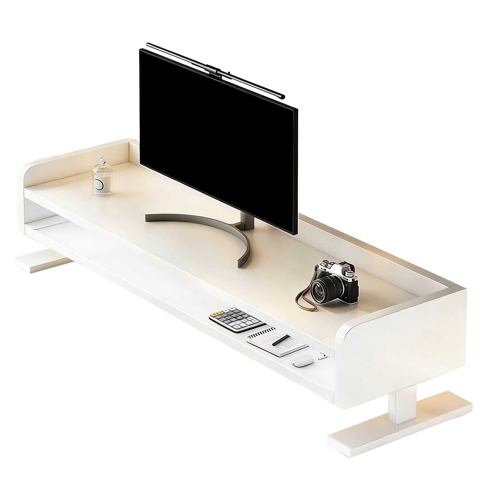 Monitor Riser for Desk, Computer Screen Stand Organizer, Desktop Shelf to Raise Display for Office Home and Student Workspace(White,31.4in/80cm)