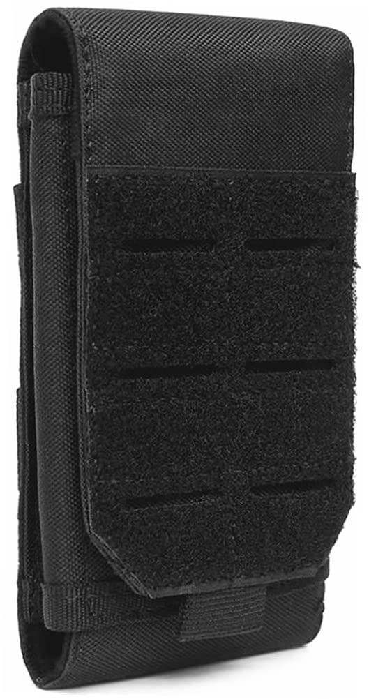 YONCONOYONCONO Tactical Molle Phone Pouch, Universal Waterproof Smartphone Holster Belt Mobile Phone Case with Laser Loop, Military Mini Waist Bag for 4"-6.7" Large Screen (Black)