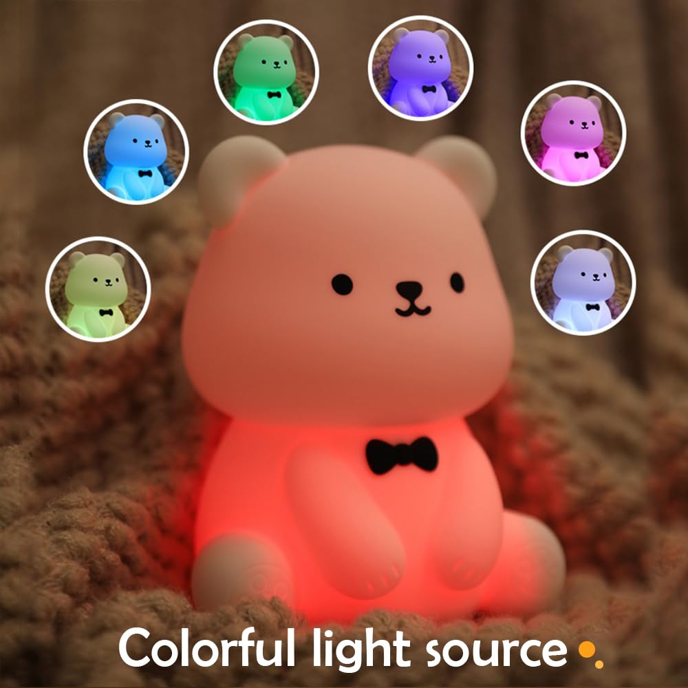 Amazon.com: S NMT Silicone Teddy Bear Night Light for Kids Room