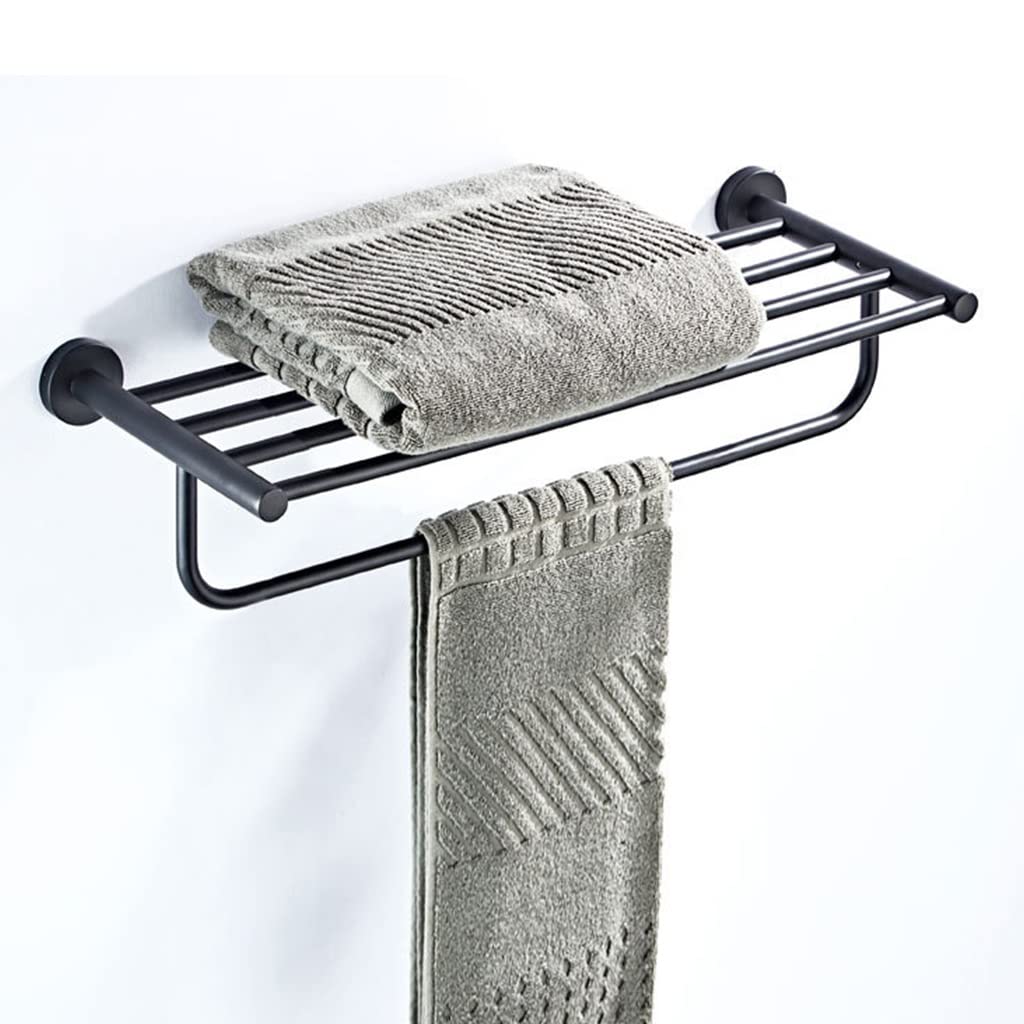 Wieszak na ręczniki łazienkowy Wieszak na ręczniki naścienny, łazienka naścienny 50cm czarny nowoczesny minimalistyczny okrągły wieszak na ręczniki podwozia, wieszak łazienkowy z mosiądzu good