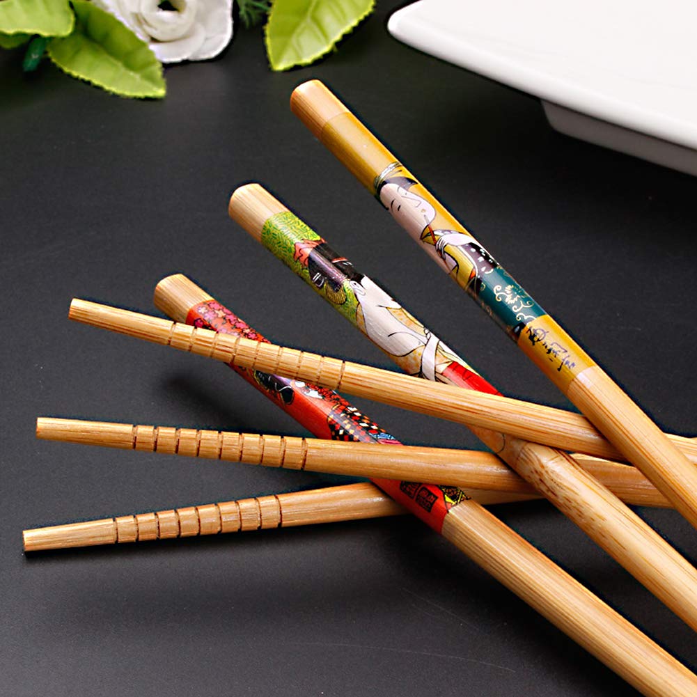 DXLing 2 paar eetstokjes glasvezel herbruikbare bamboe vorm eetstokjes Chinese stijl zwarte eetstokjes Rest Gift Set met Panda Keramische eetstokjes