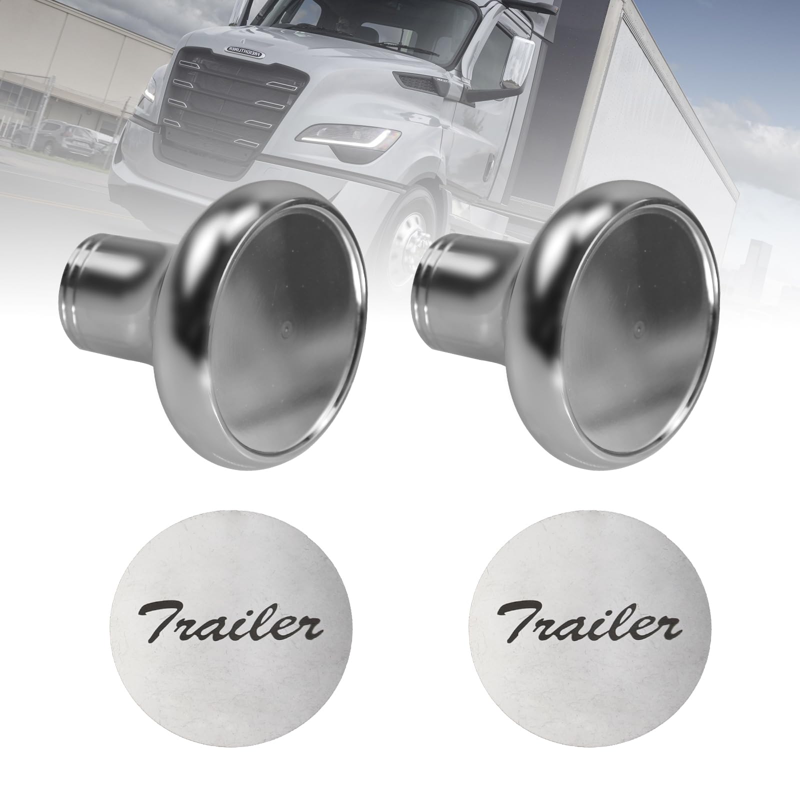 RULLINE 2PCS Chrome Air Valve Knobs