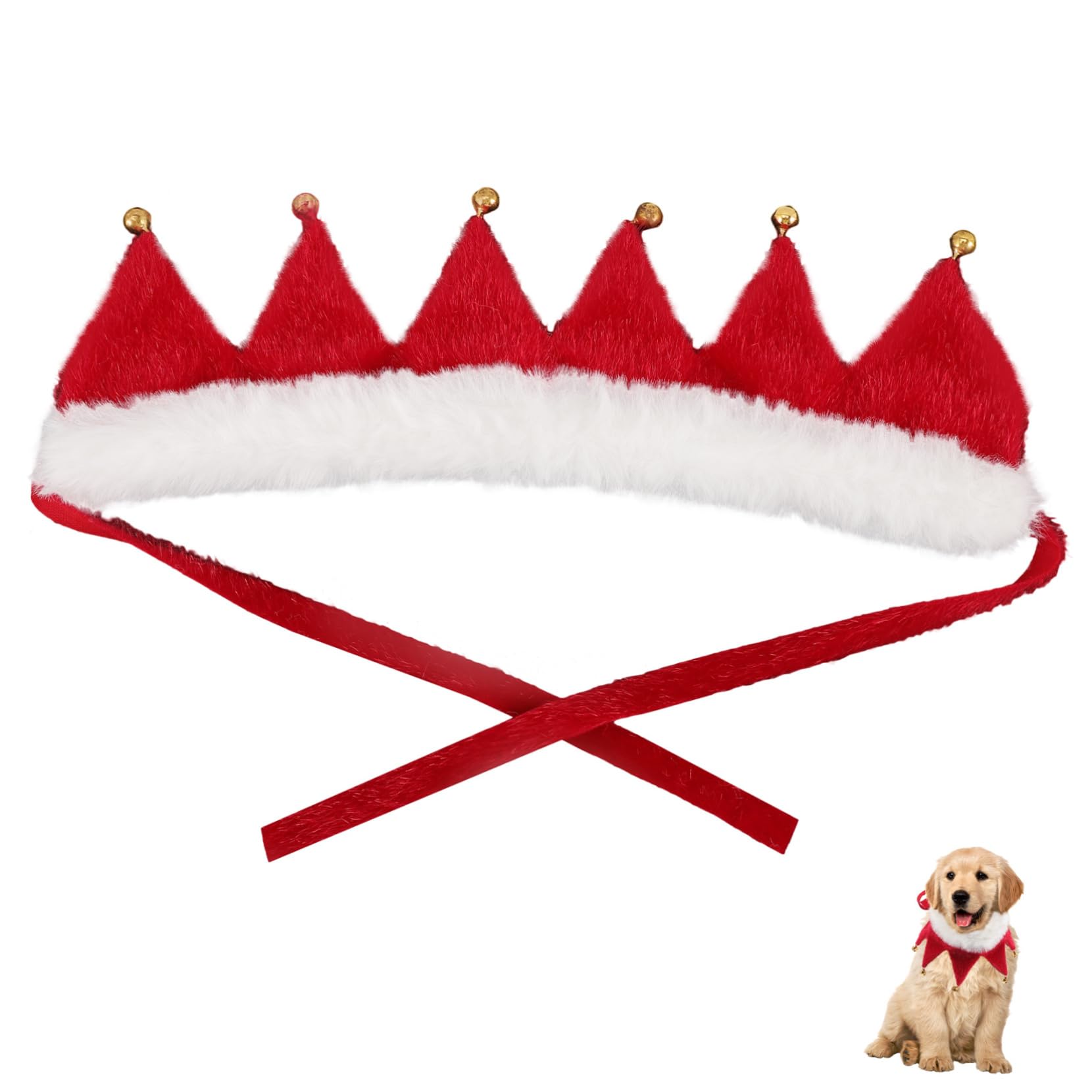 HANABASS Collier de Noël Ajustable avec Grelot pour Chien et Chat Design Festif et Confortable