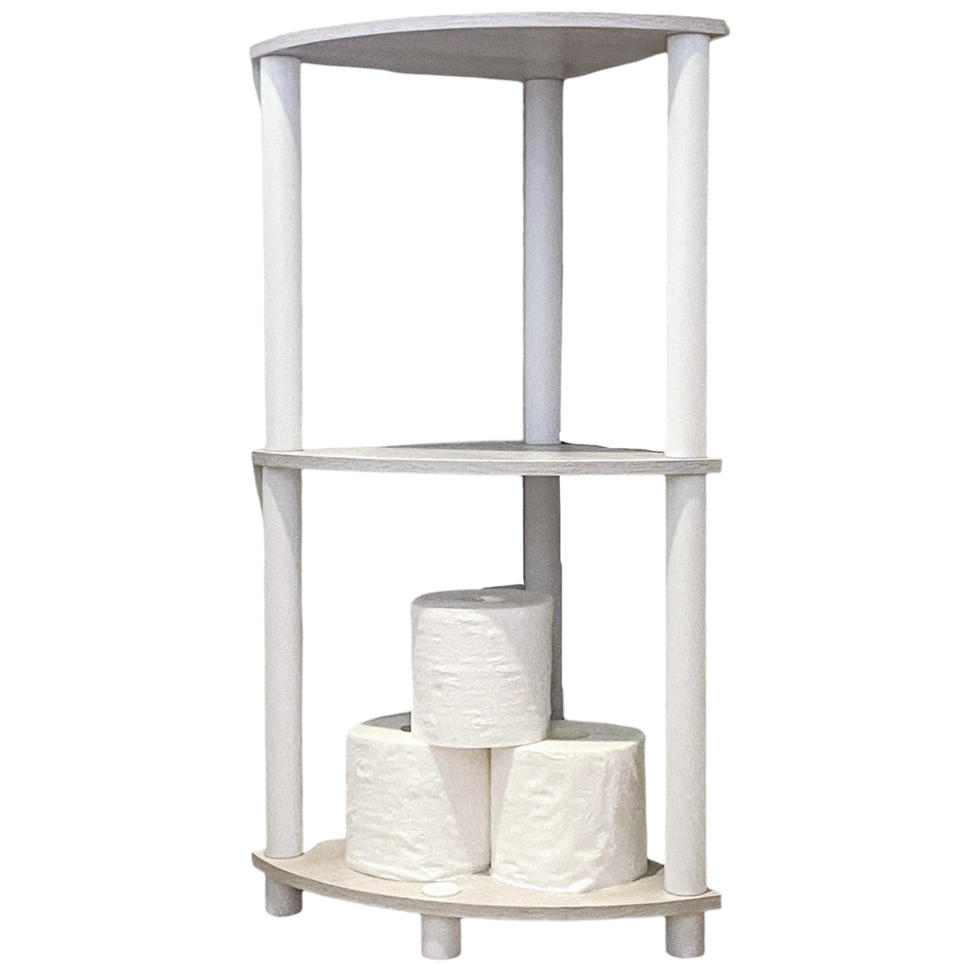 Amazon｜OKUNAI コーナーラック 3段 奥行30cm 三角 棚 (キャスターなし