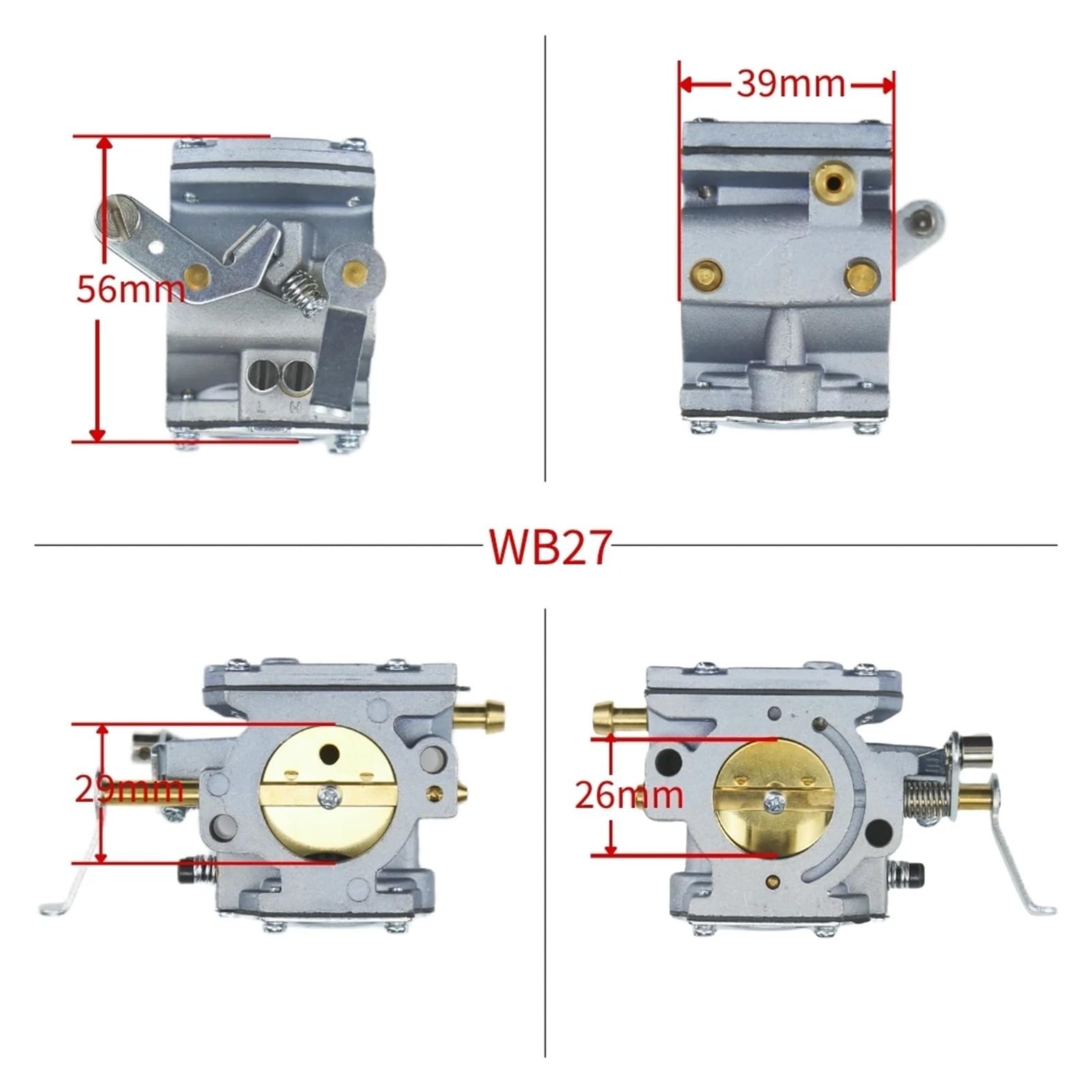 Carbureto de cortacésped for avión R, carburador Walb WB27, maquinaria de jardín, Equipo de Motor pequeño, Carbureto