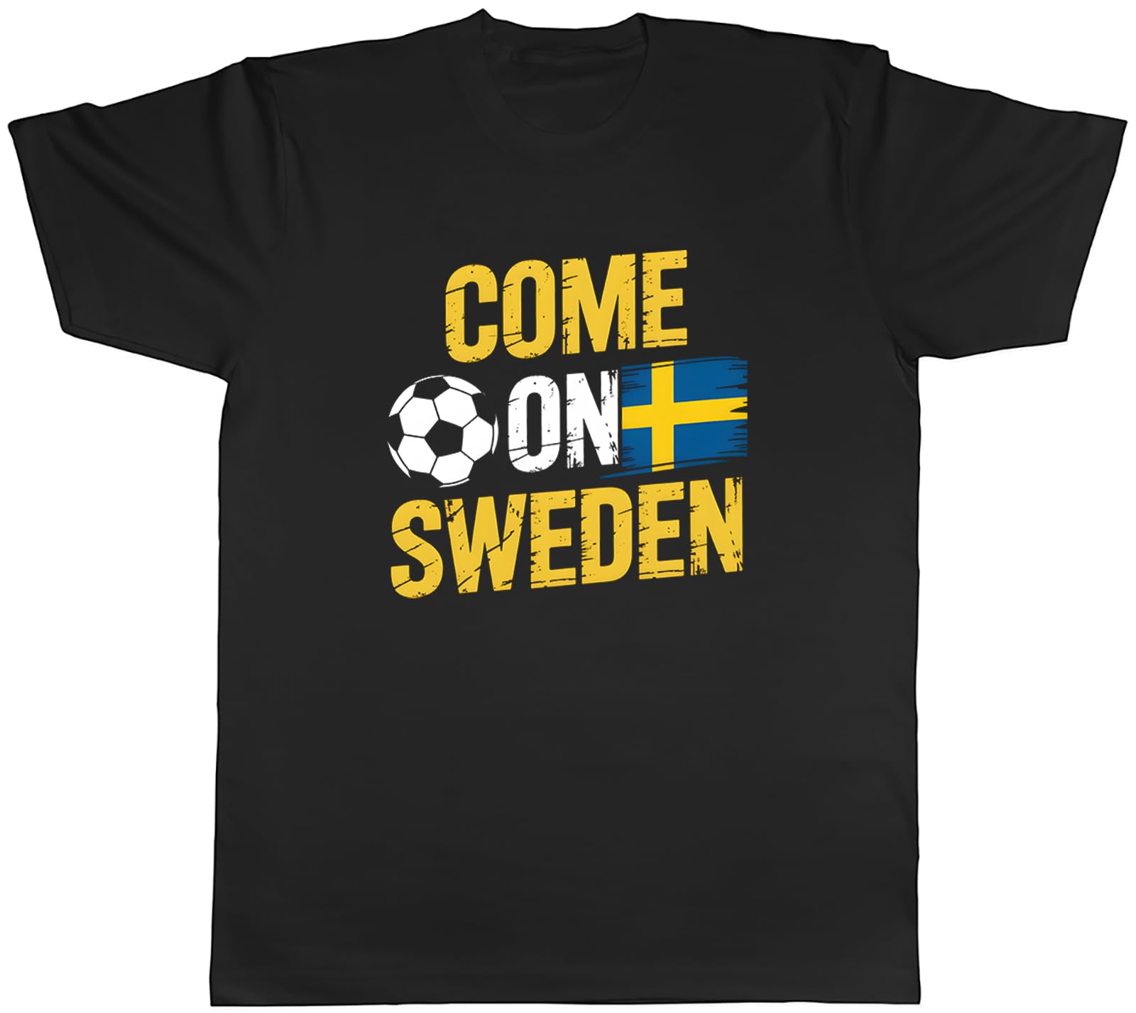Shopagift Come on Sweden Supporter Football Fan Mens Black T-Shirt Tee